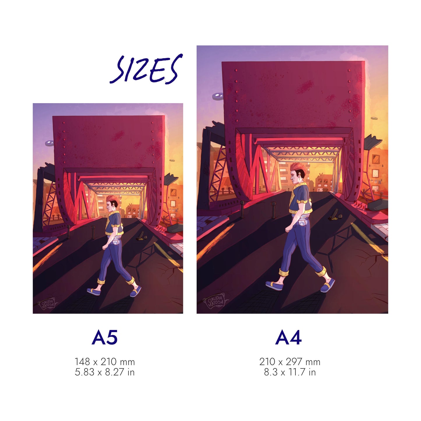 Red Bridge Crossing Print