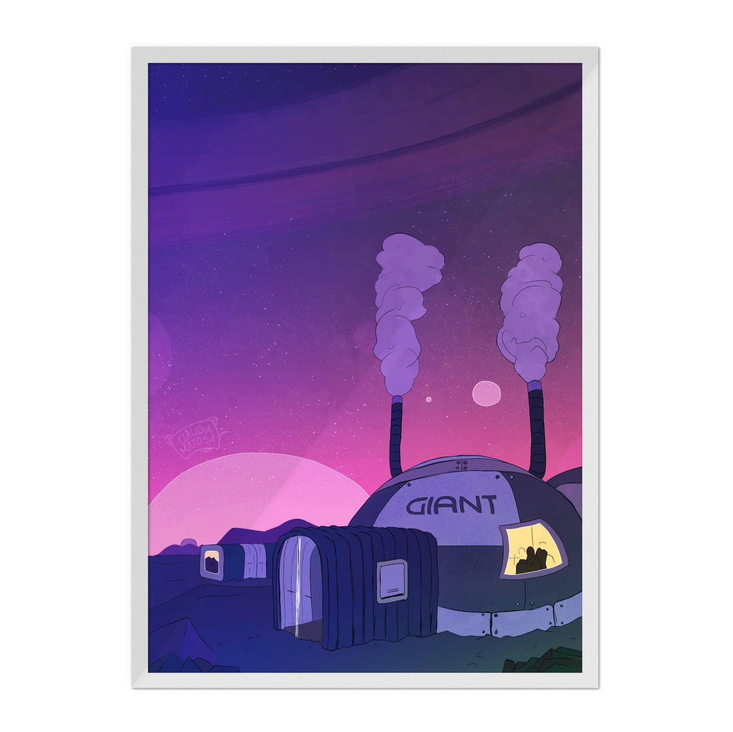 Saturn Moon Living Print
