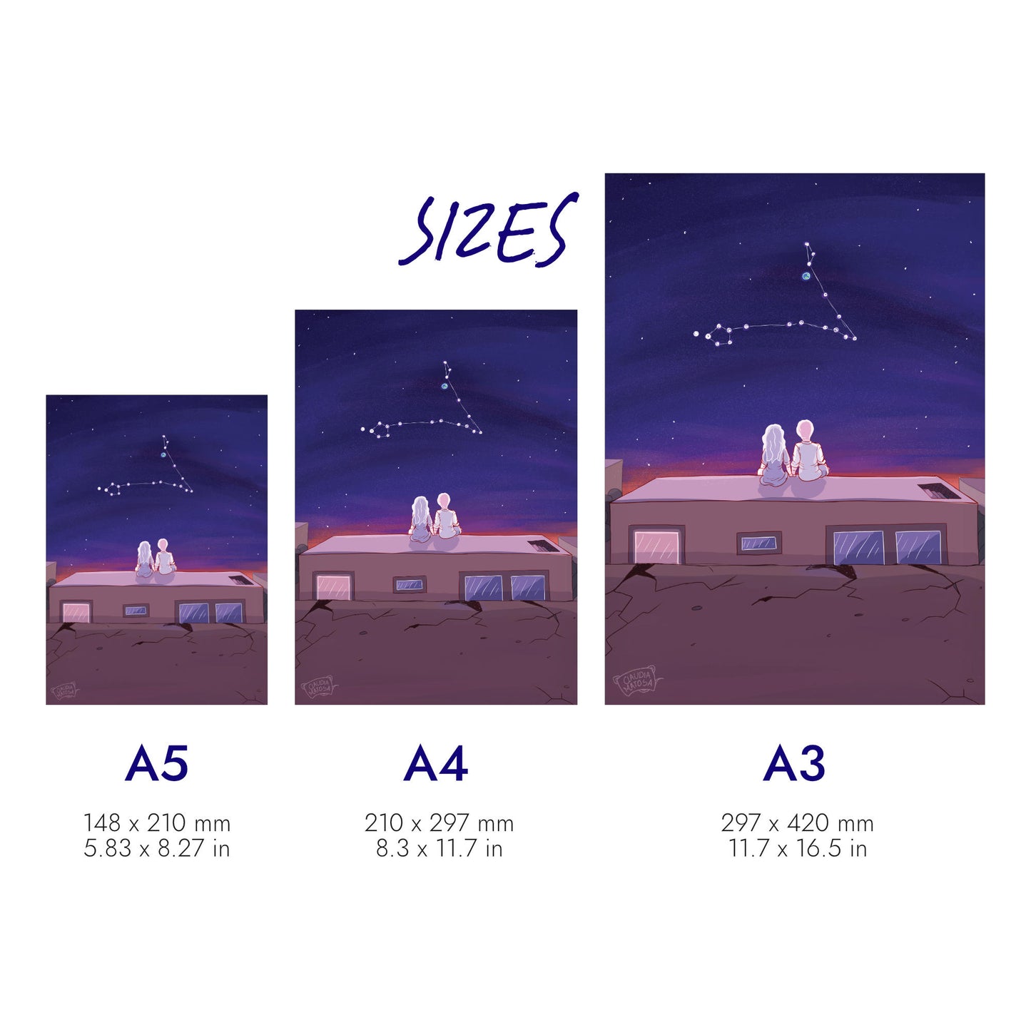 Couple and Constellation Print