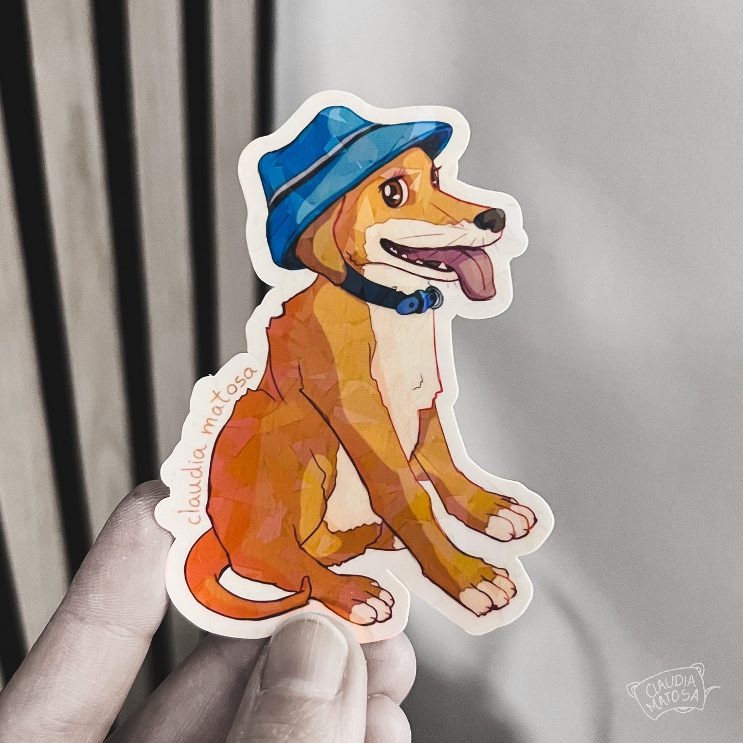 Happy Dog Holographic Sticker
