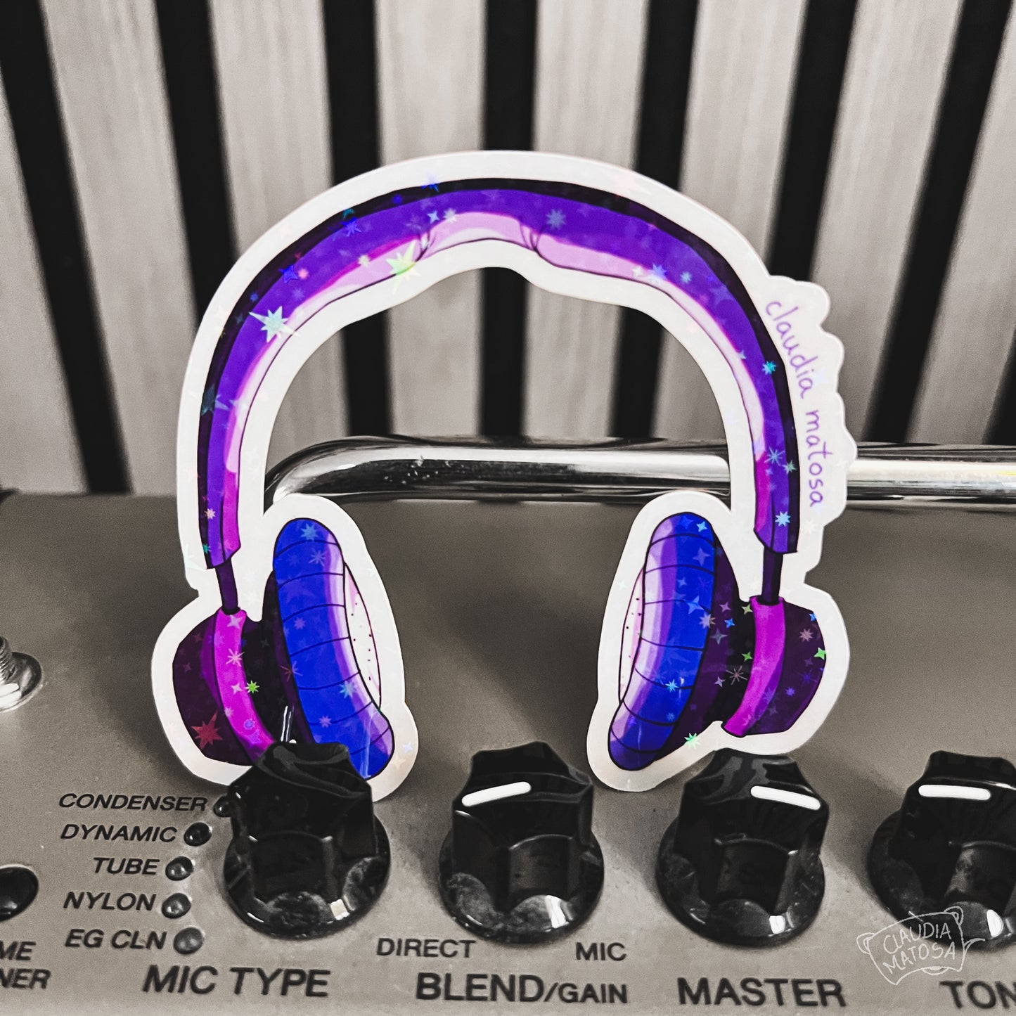 Headphones Holographic Sticker