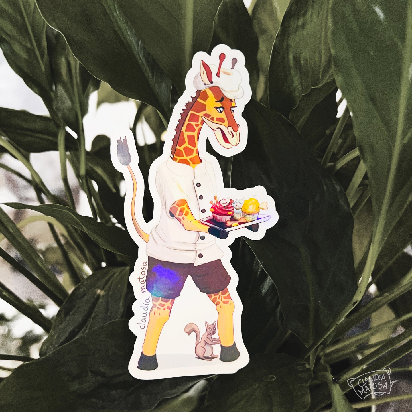 Giraffe and Squirrel Sticker