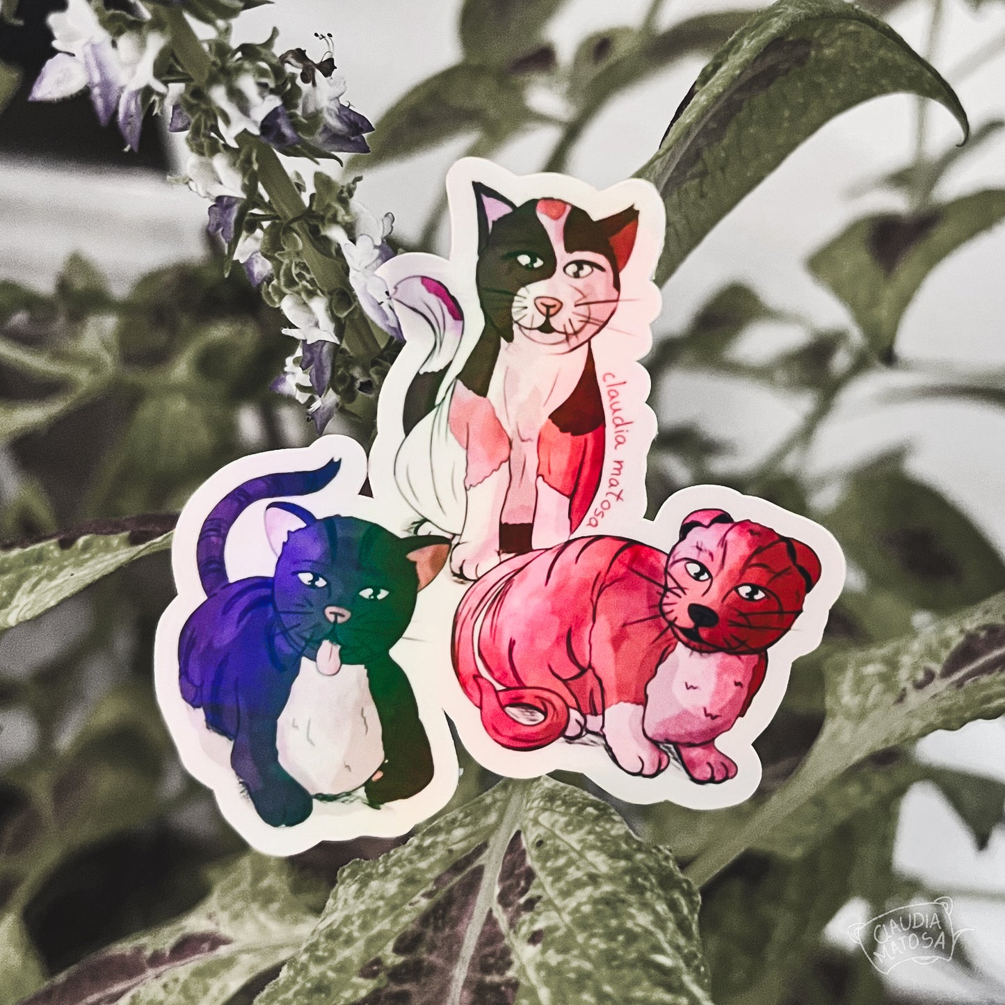 Three Cats Sticker