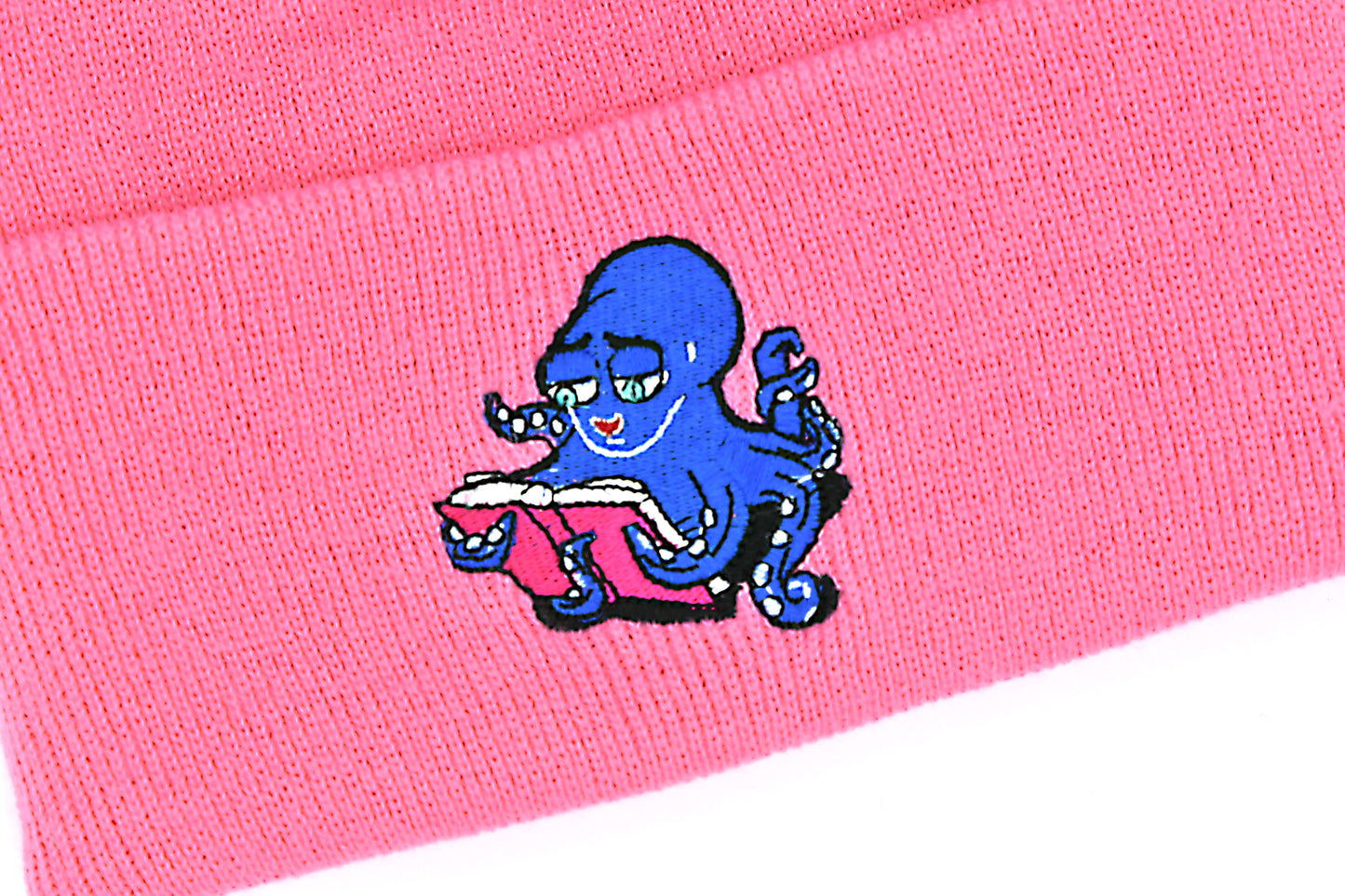 Beanie Hat with Octopus (Pink)