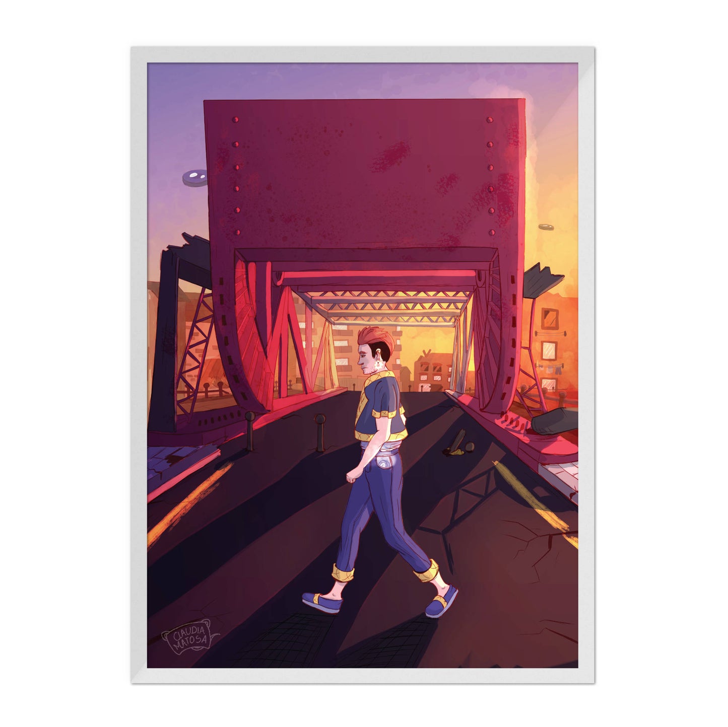 Red Bridge Crossing Glicée Print