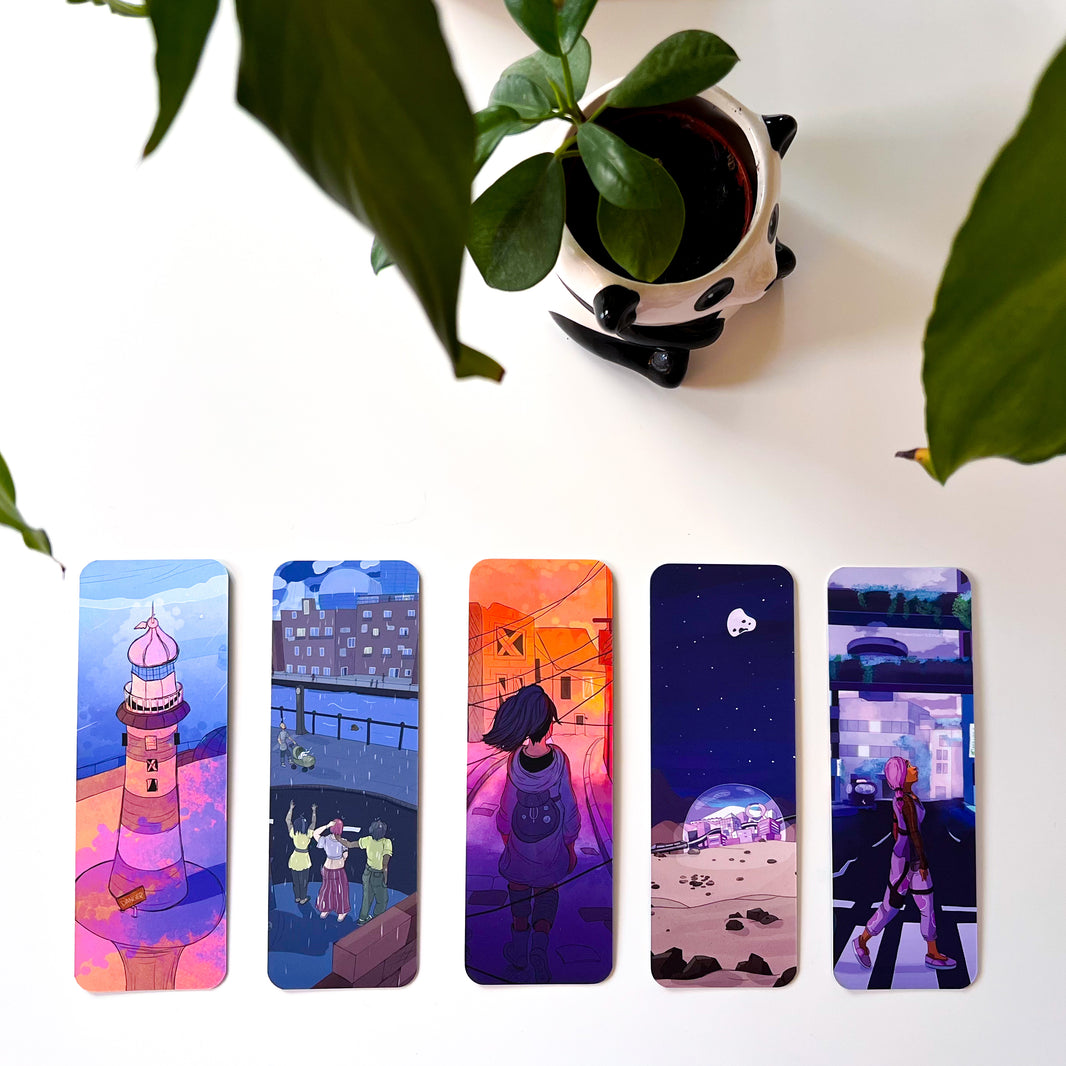 Double-Sided Sci-Fi Art Bookmark Bundle