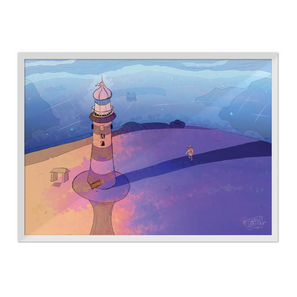 Lighthouse by the Sea Print