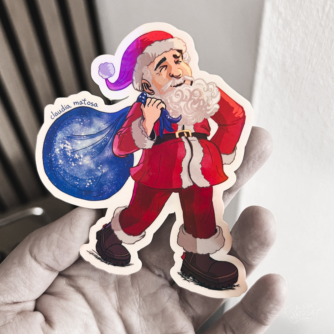 Santa and the Stars Sticker