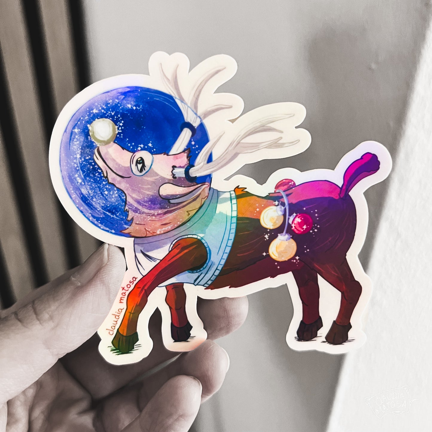 Astronaut Rudolph Sticker