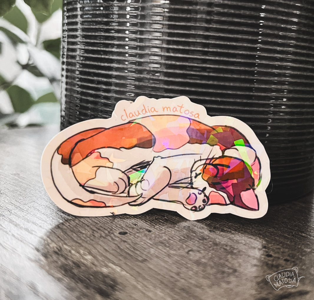 Cat Napping Sticker