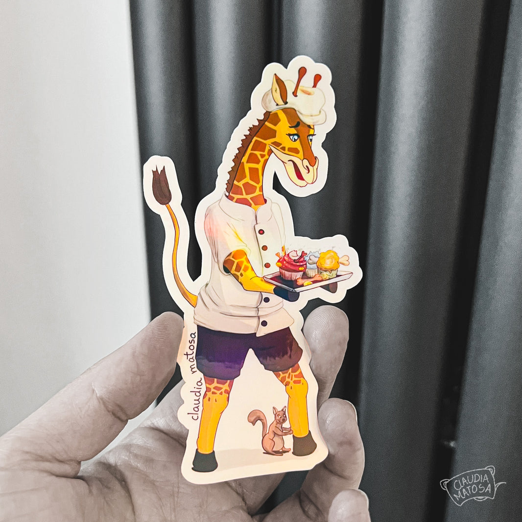 Giraffe and Squirrel Sticker