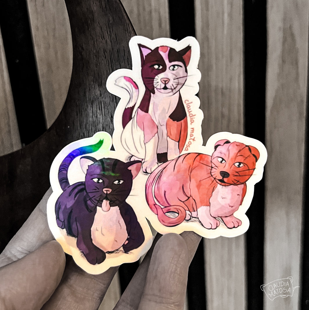 Three Cats Sticker