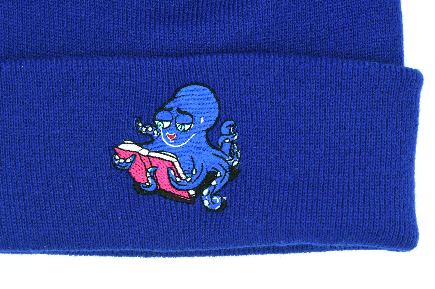 Beanie Hat with Octopus (Blue)