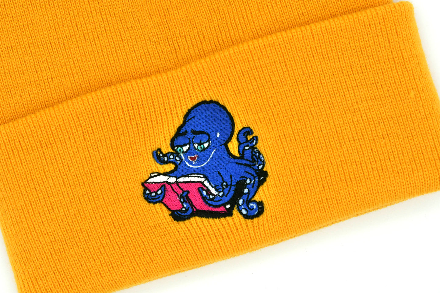 Beanie Hat with Octopus (Yellow)