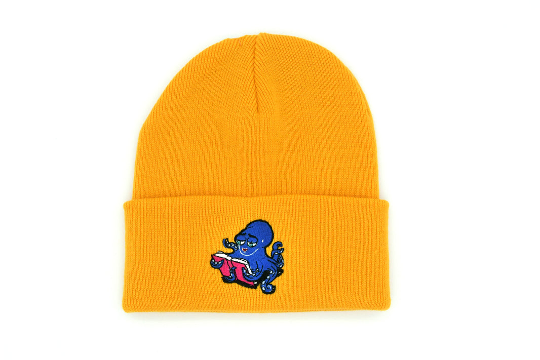 Beanie Hat with Octopus (Yellow)