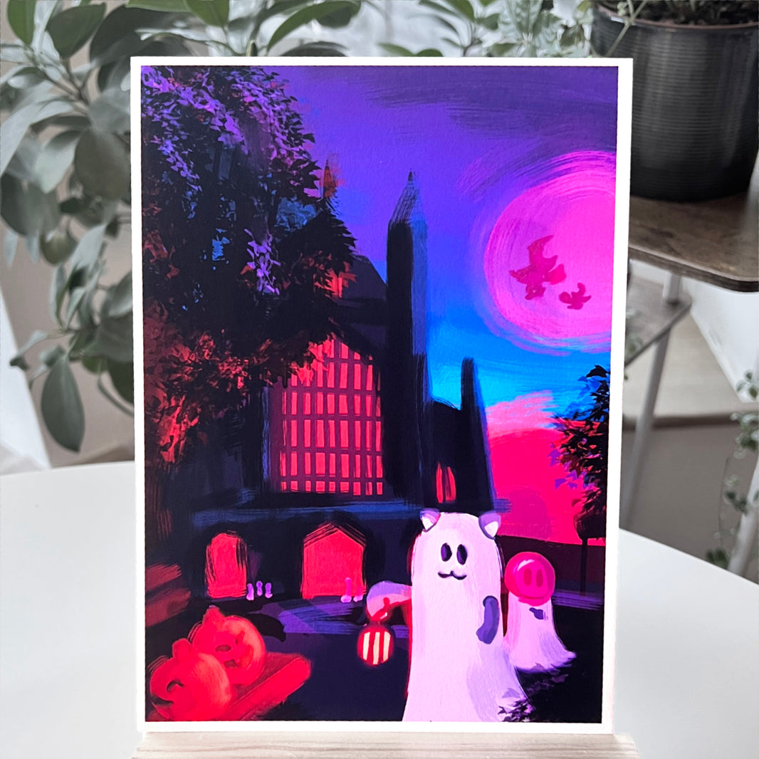 The Ghost and the Cathedral Halloween Glicée Print