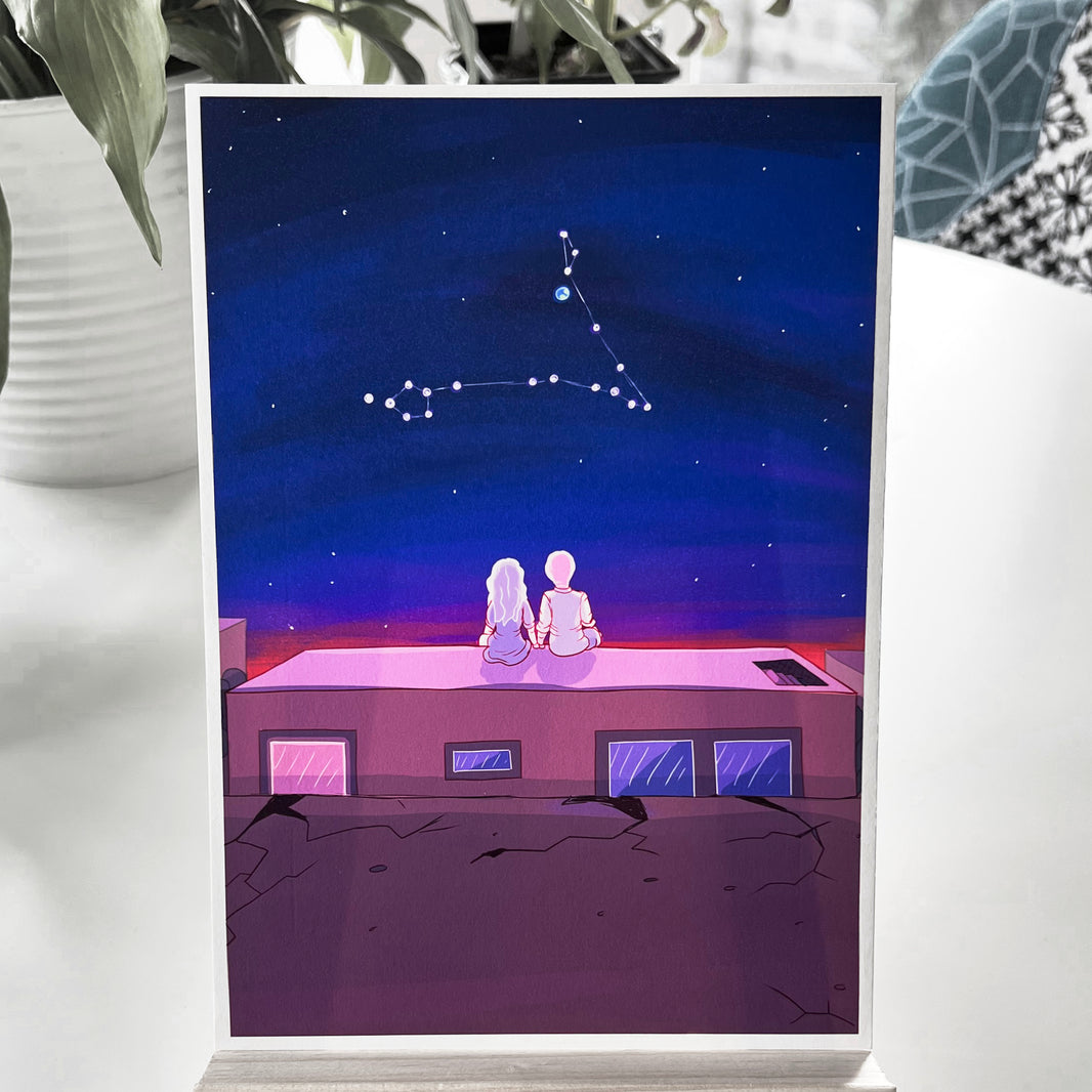 Couple and Constellation Glicée Print