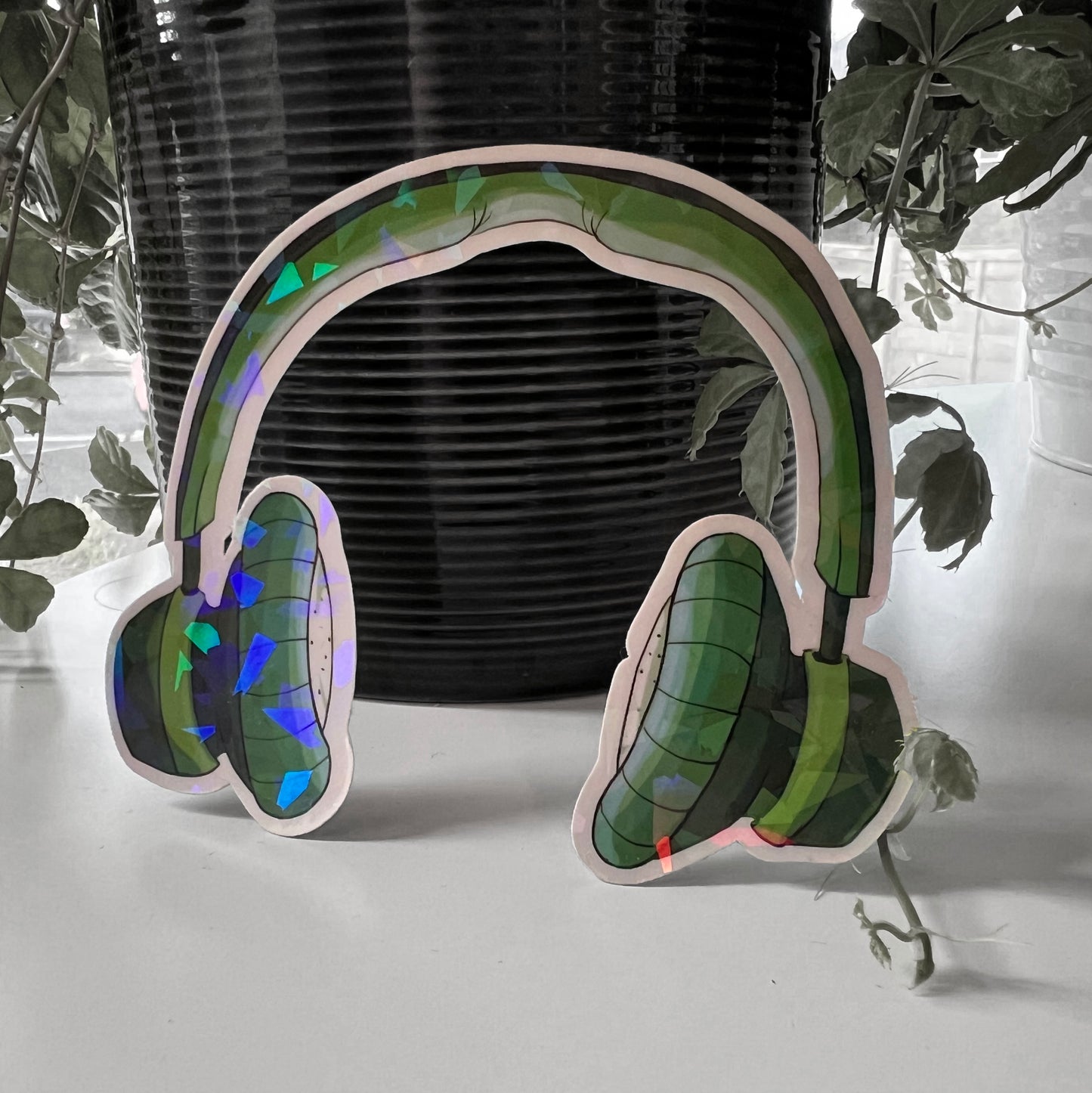 Headphones Holographic Sticker