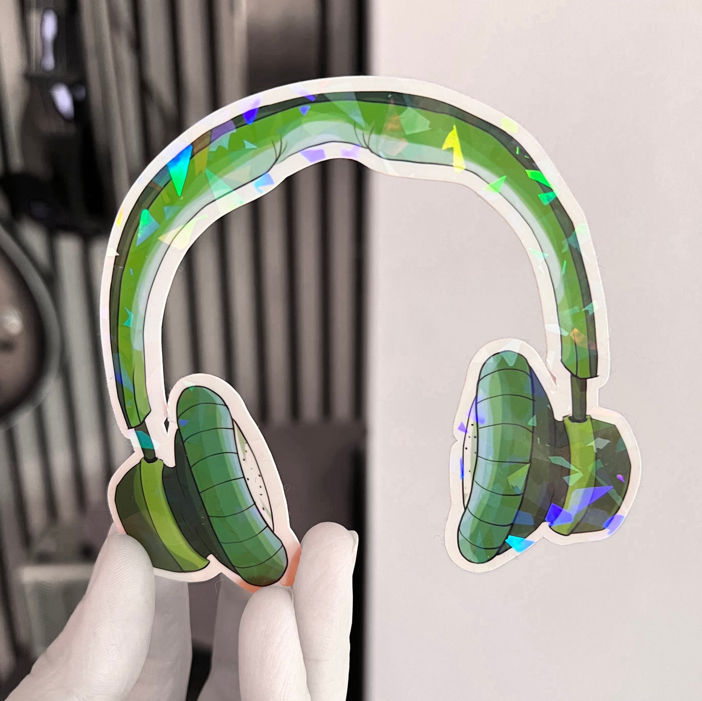 Headphones Holographic Sticker