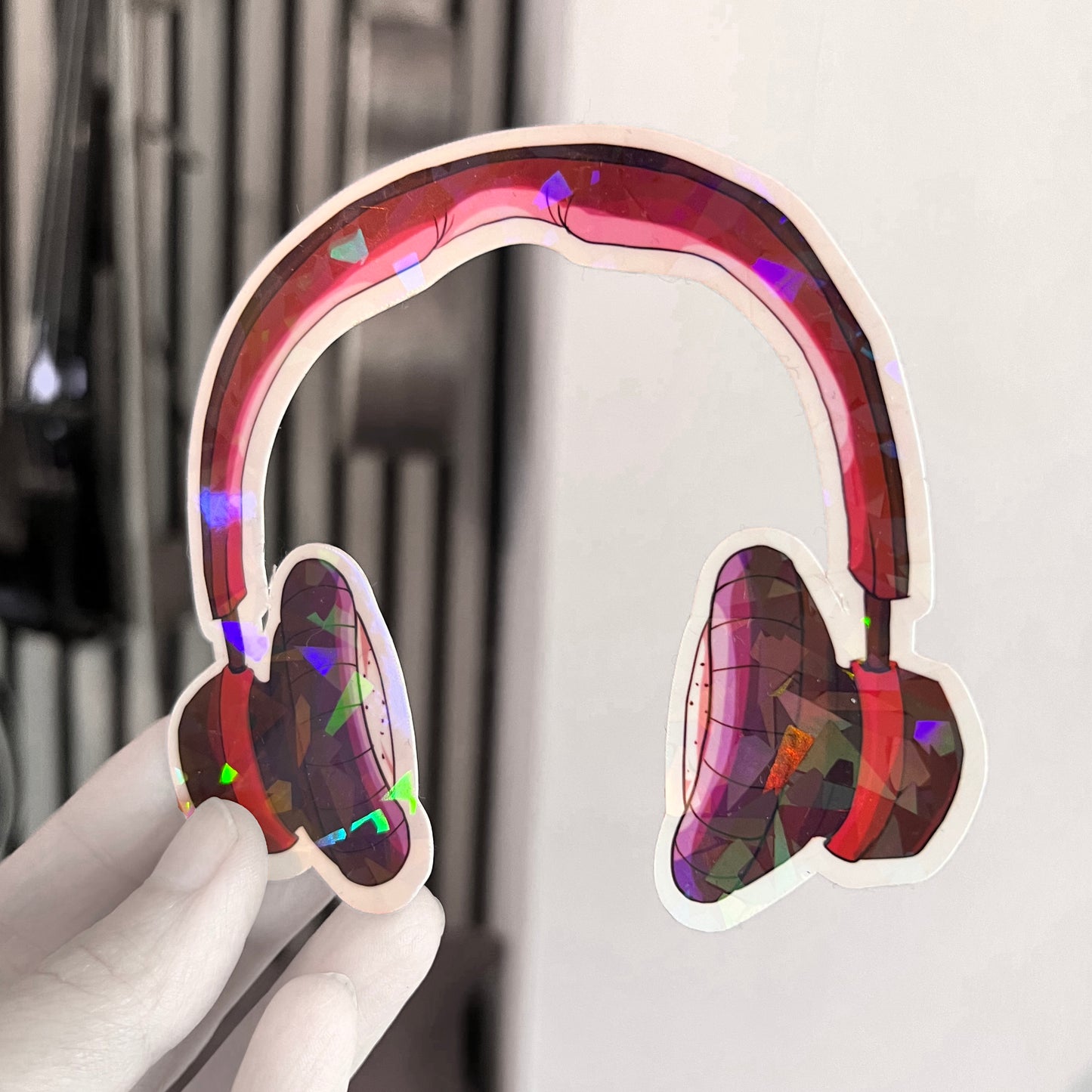 Headphones Holographic Sticker