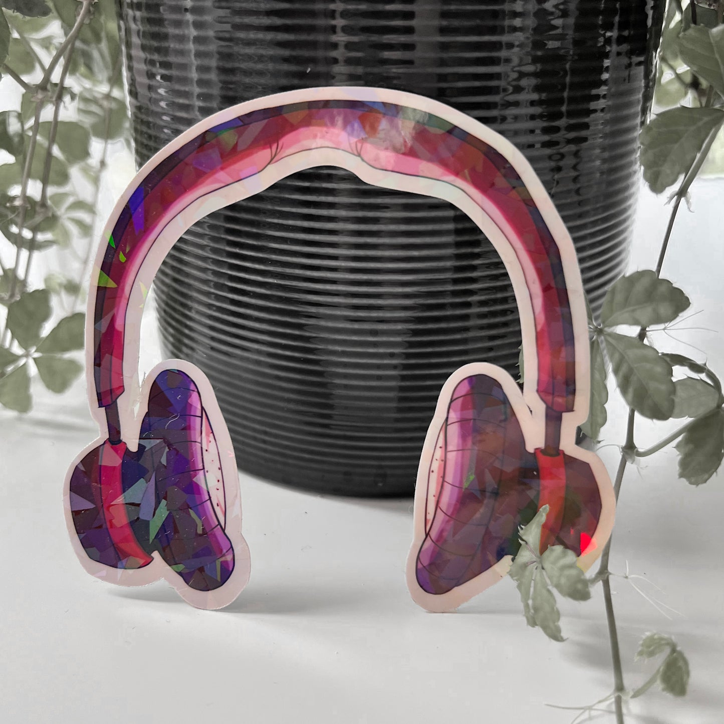 Headphones Holographic Sticker