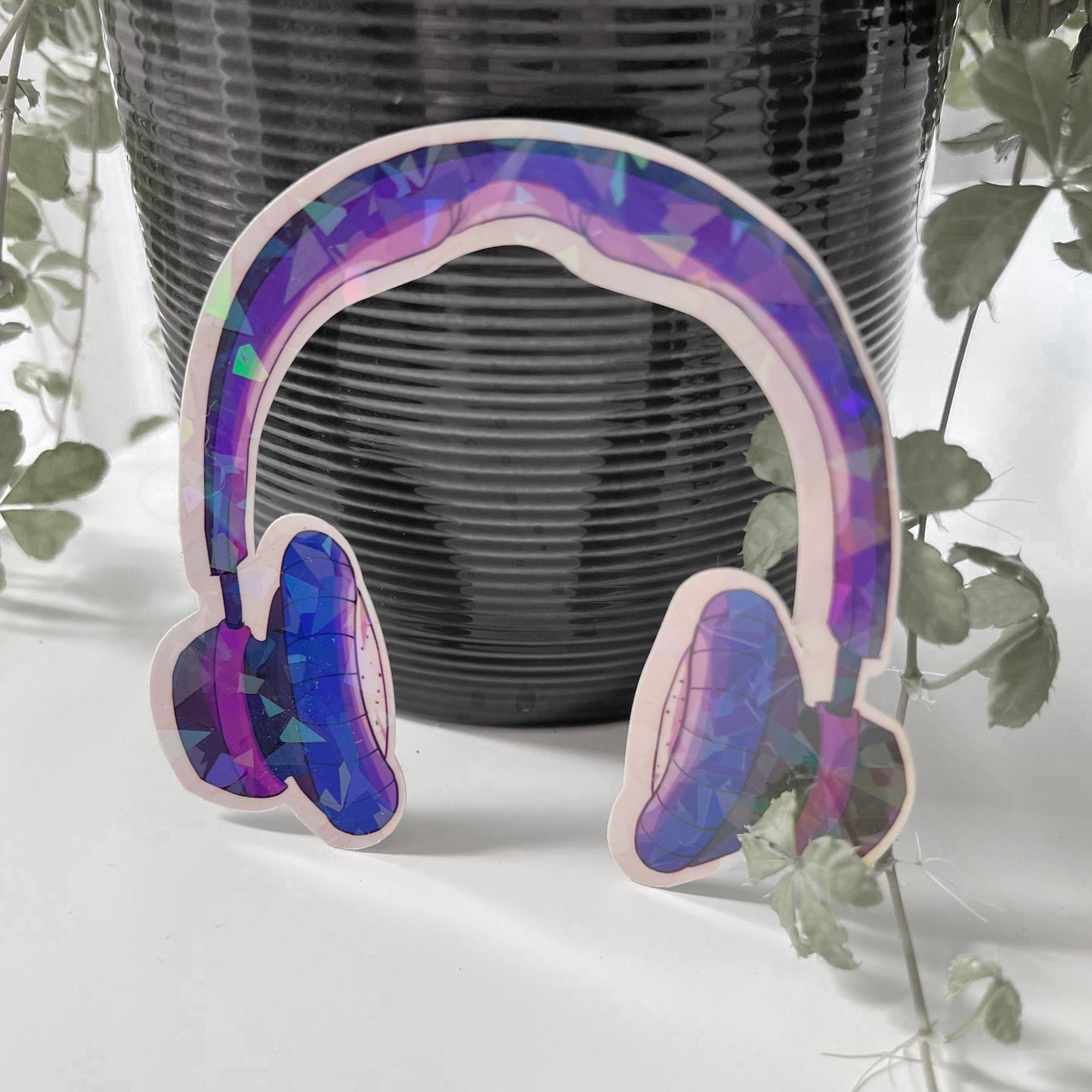 Headphones Holographic Sticker