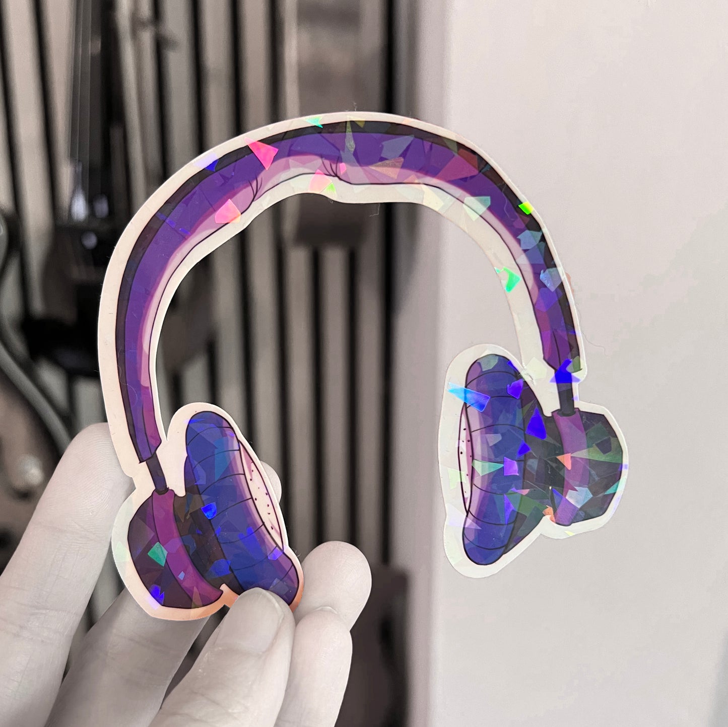 Headphones Holographic Sticker