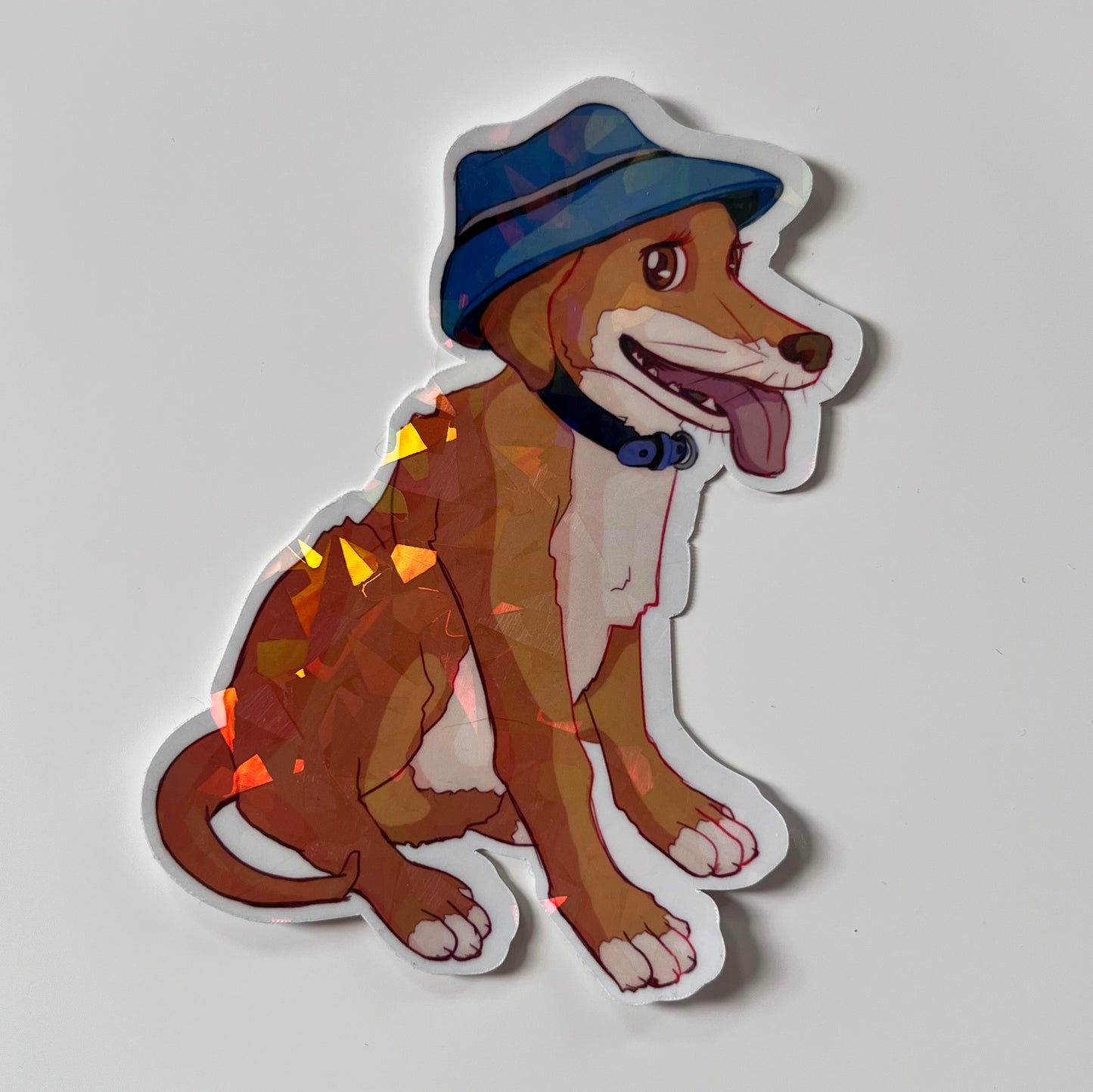 Happy Dog Holographic Sticker