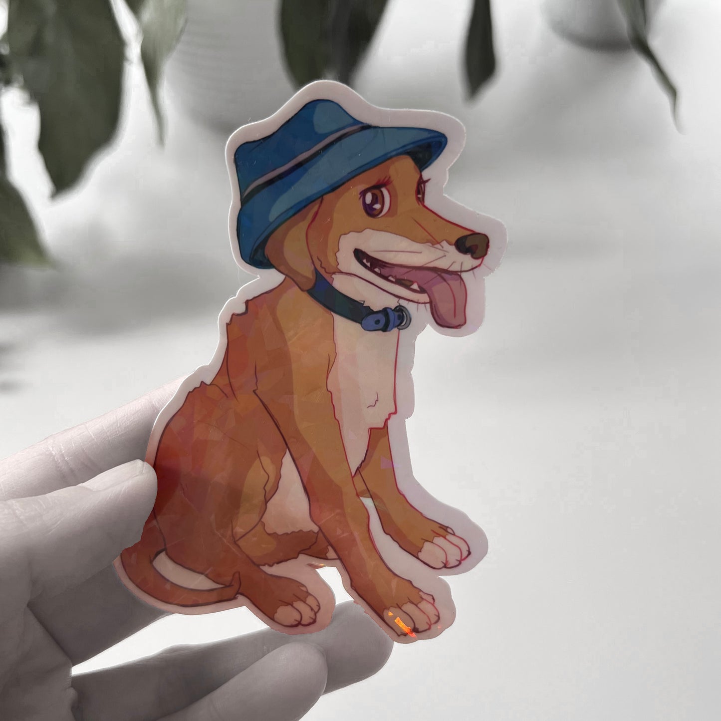 Happy Dog Holographic Sticker