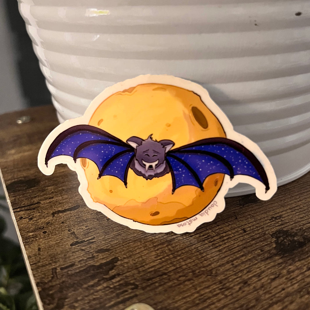 Bat With Yellow Moon Sticker